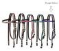 Preview: Tough 1 King Series Nylon Westernzaum Purple Zebra inkl. Split Reins