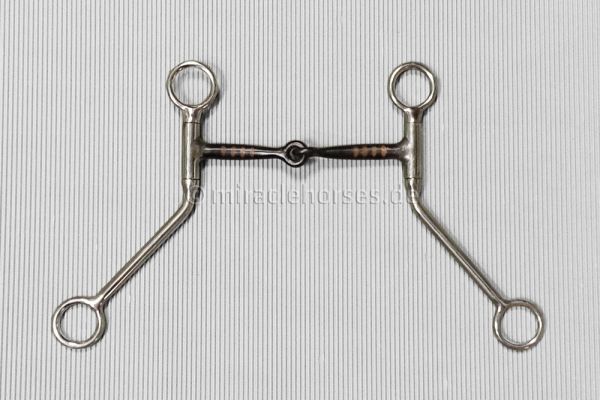 Sweet Iron Snaffle Bit mit Shanks, Kupfereinlagen 12,5 cm - 15,5 cm