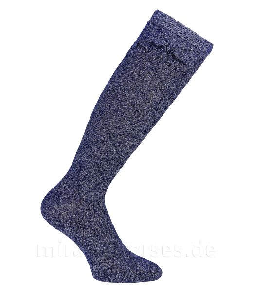 HV Polo lange Lurex-Reitsocken HVPAmazone, Mid Blue