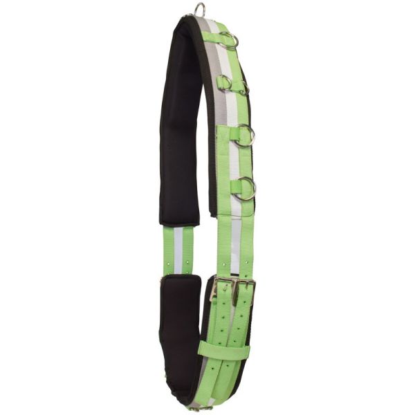 Imperial Riding Longiergurt (gestreift) mit Neoprenfutter, Neon Grün