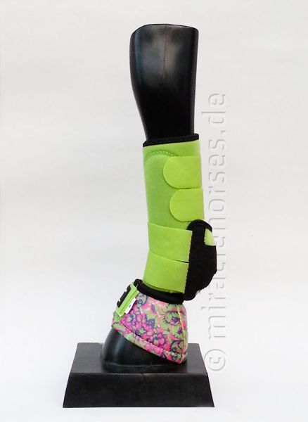 Classic Equine SET: Legacy Protective Front Boots & No Turn DL™ Bell Boots Lime