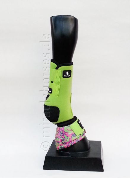 Classic Equine SET: Legacy Protective Front Boots & No Turn DL™ Bell Boots Lime