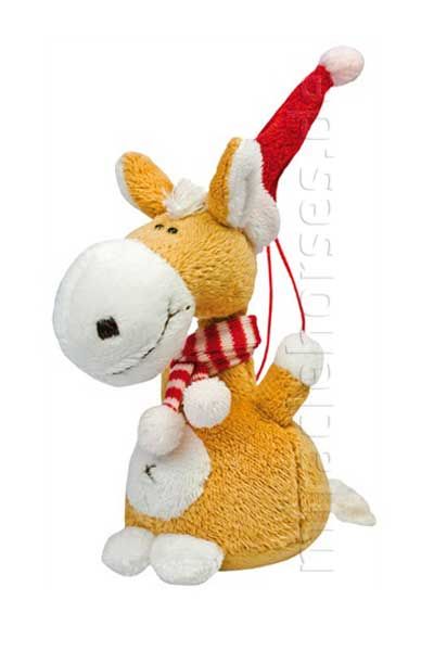 Plüschanhänger Weihnachtspferd mit Schal