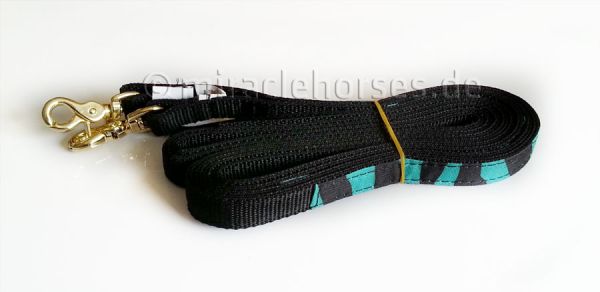 Tough 1 King Series Nylon Westernzaum Teal Zebra inkl. Split Reins