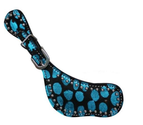 Showman Cow Hide Spur Straps Metallic