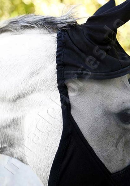 Preview: Leichte Fliegenmaske mit Ohren und Nüsternschutz, Gr. Full