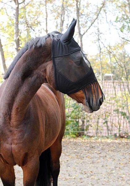 Leichte Fliegenmaske mit Ohren und Nüsternschutz Gr. Pony