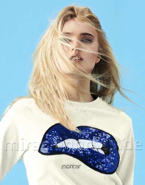 Montar® Sweatshirt Eliza mit Pailletten, Off-White