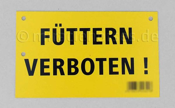 Warnschild Füttern verboten