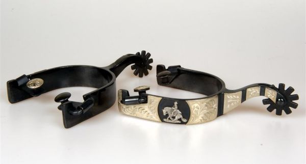 Westernsporen Reining Horse Black Steel mit Rad (Typ 1)