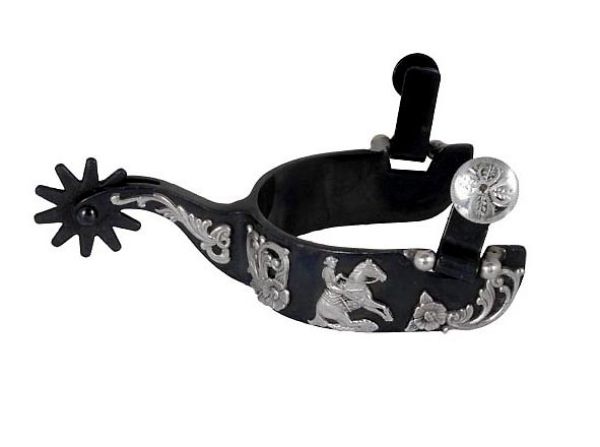 Westernsporen Floral Reining, Black Steel Typ 5
