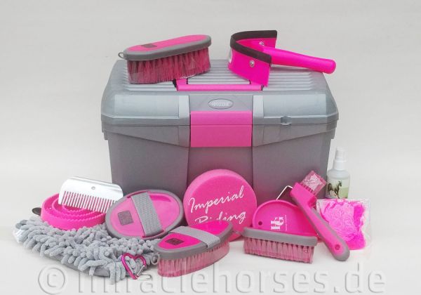 Hippo Tonic Putzbox mit Inhalt, Silbergrau/Pink
