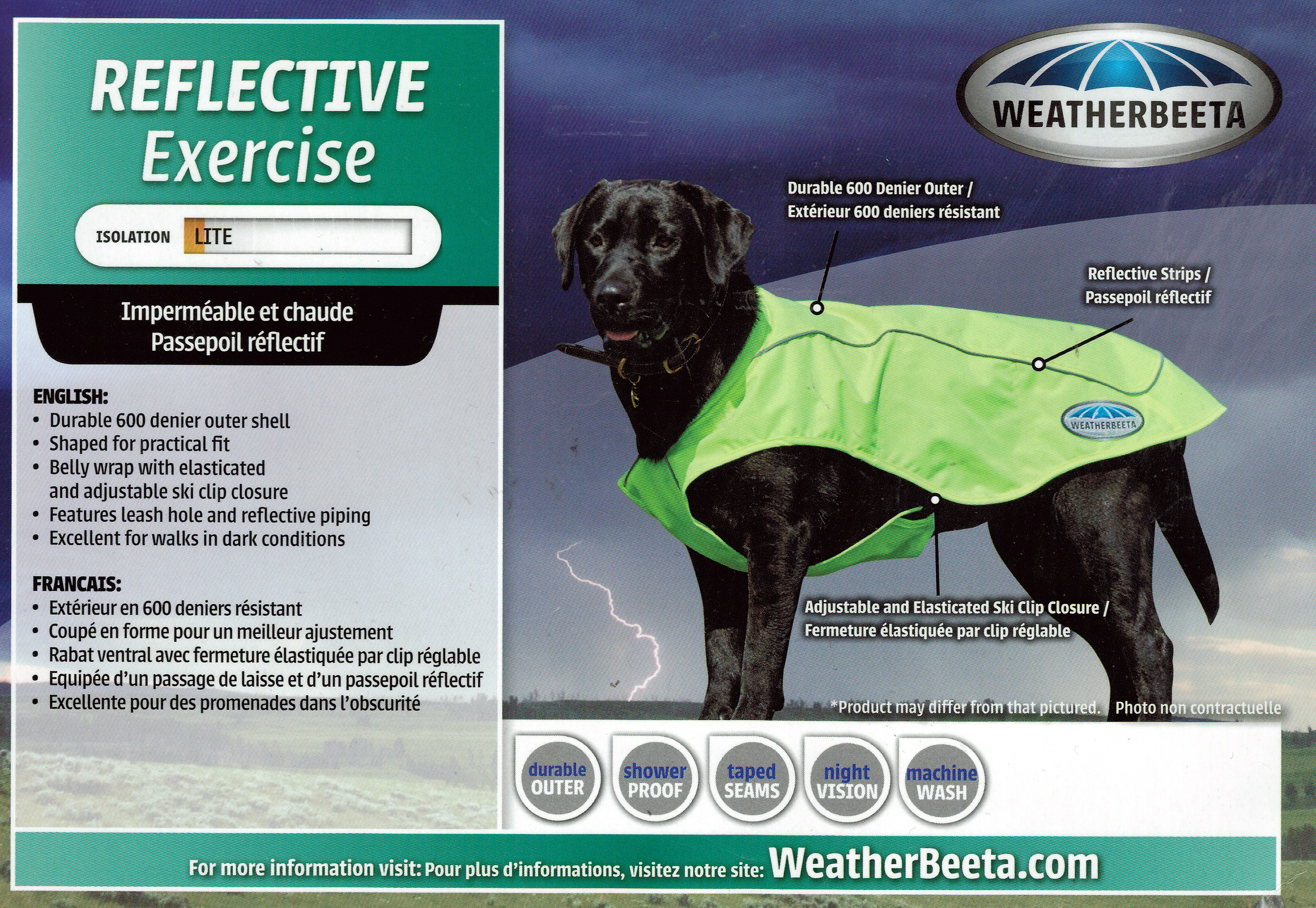 Weatherbeeta reflective exercise dog coat new arrivals