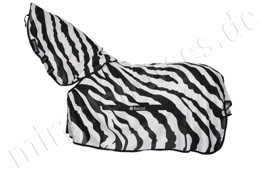 Bucas Buzz-Off Zebra & Neck (DTNK) Fliegendecke mit abnehmbarem Halsteil