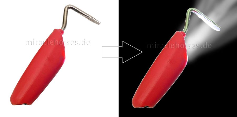 HOOFTORCH Hufkratzer mit LED-Leuchte, Rot