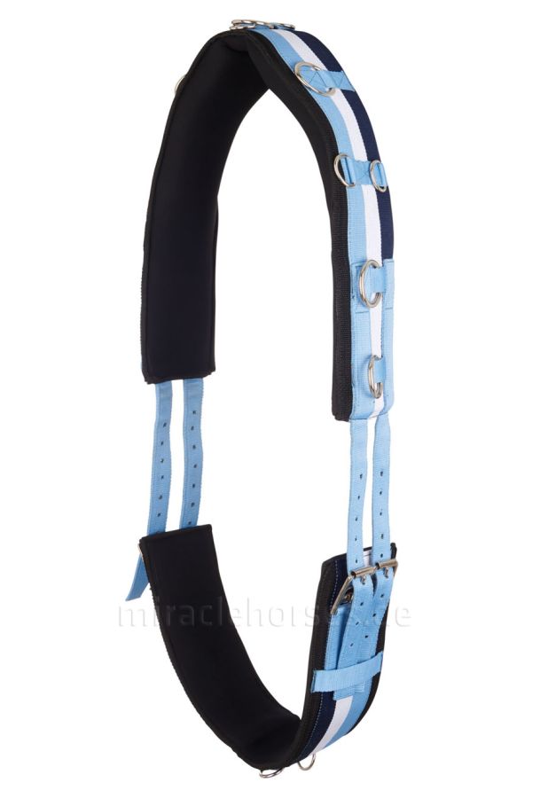 Imperial Riding Longiergurt (gestreift) mit Neoprenfutter, Blue Breeze