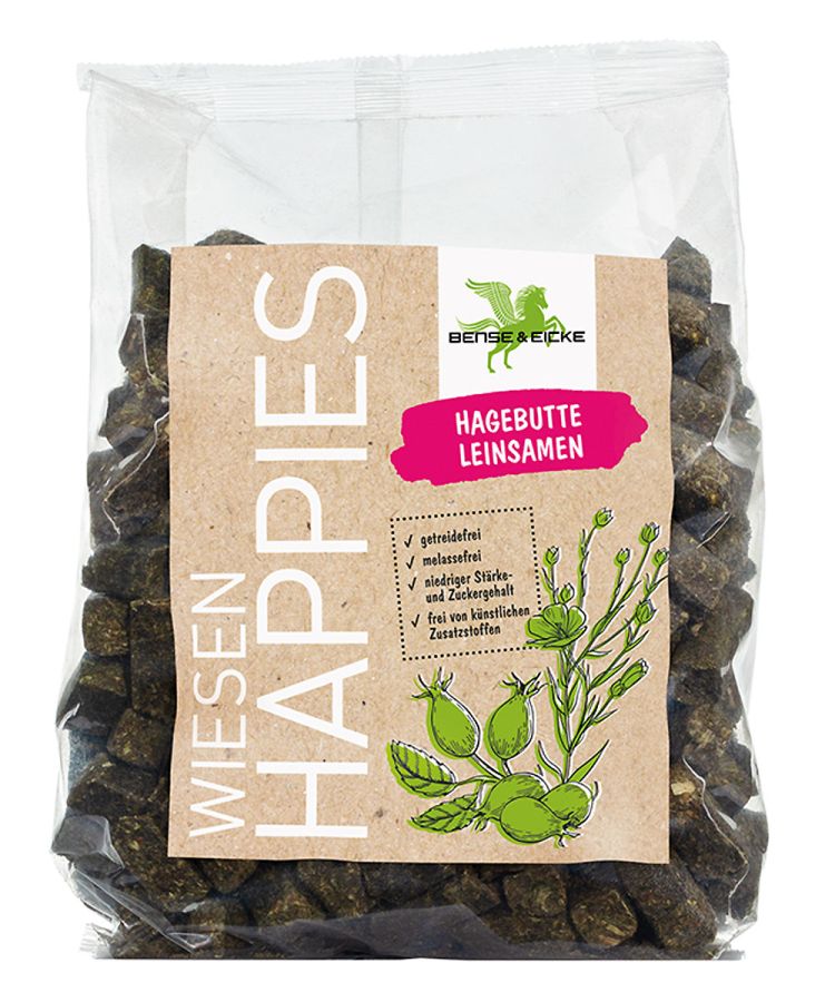 B & E Wiesen happies Leckerlis, Hagebutte/Leinsamen, 1 kg