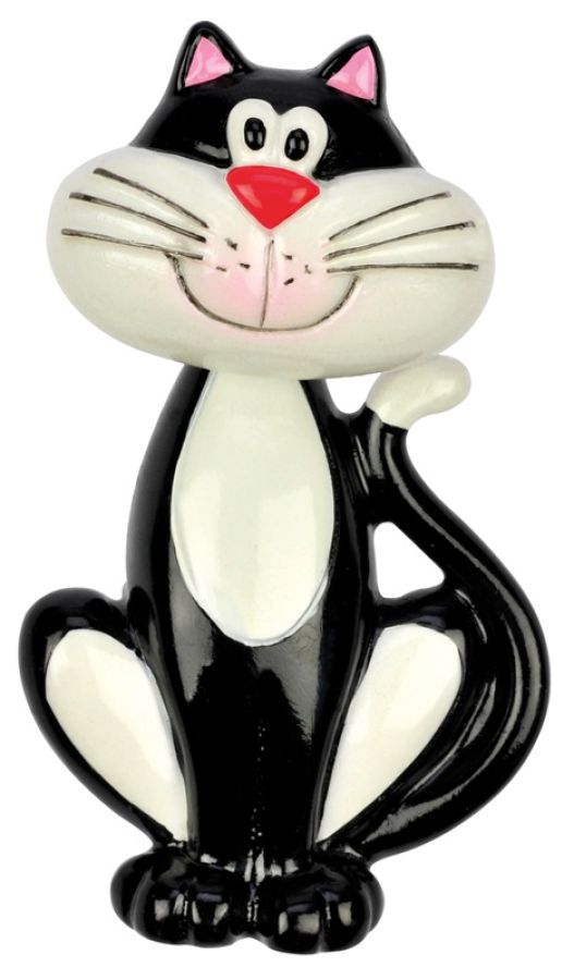 Wackelkopfmagnet schwarz-weiße Katze