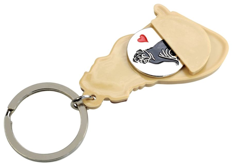 Schlüsselanhänger MOPS aus Weichgummi (mit Einkaufs-Chip)