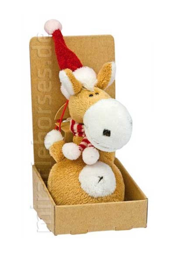 Plüschanhänger Weihnachtspferd mit Schal