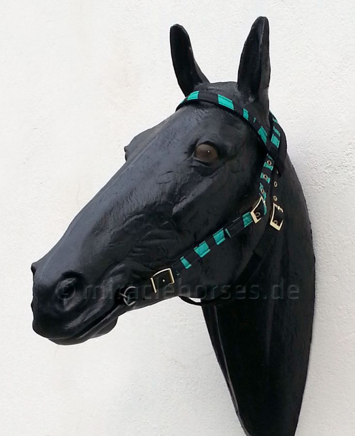 Tough 1 King Series Nylon Westernzaum Teal Zebra inkl. Split Reins