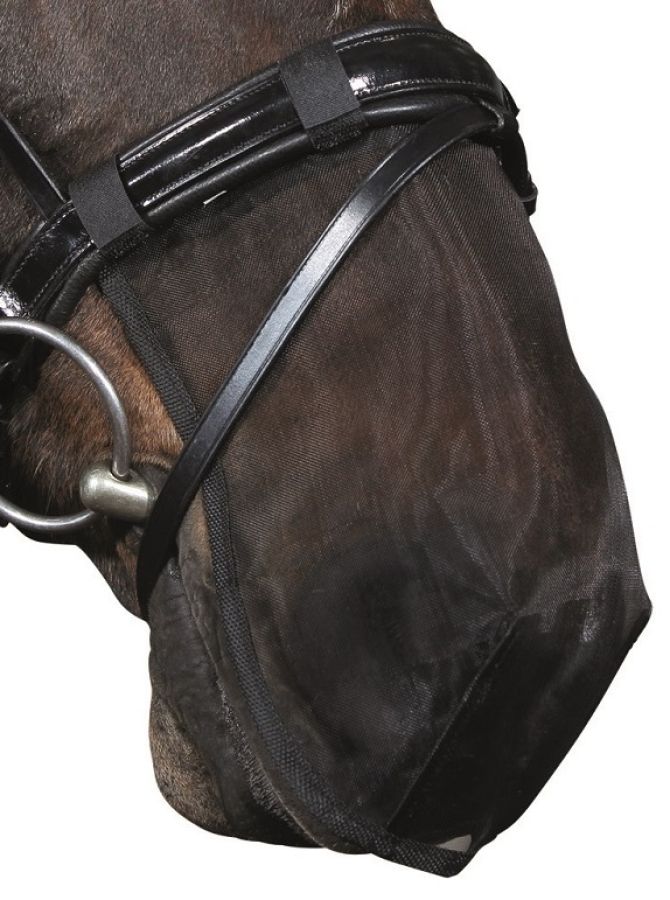 Horse Guard anatomischer Nüsternschutz aus feinem Netz, Schwarz