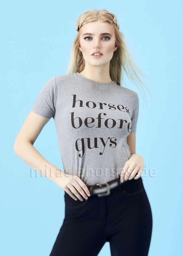 Montar® T-Shirt Willa - horses before guys, Grey Melange