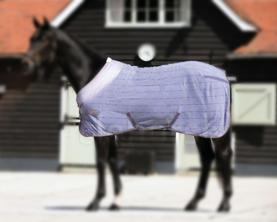 WeatherBeeta Abschwitzdecke Polarfleece Lavender Check