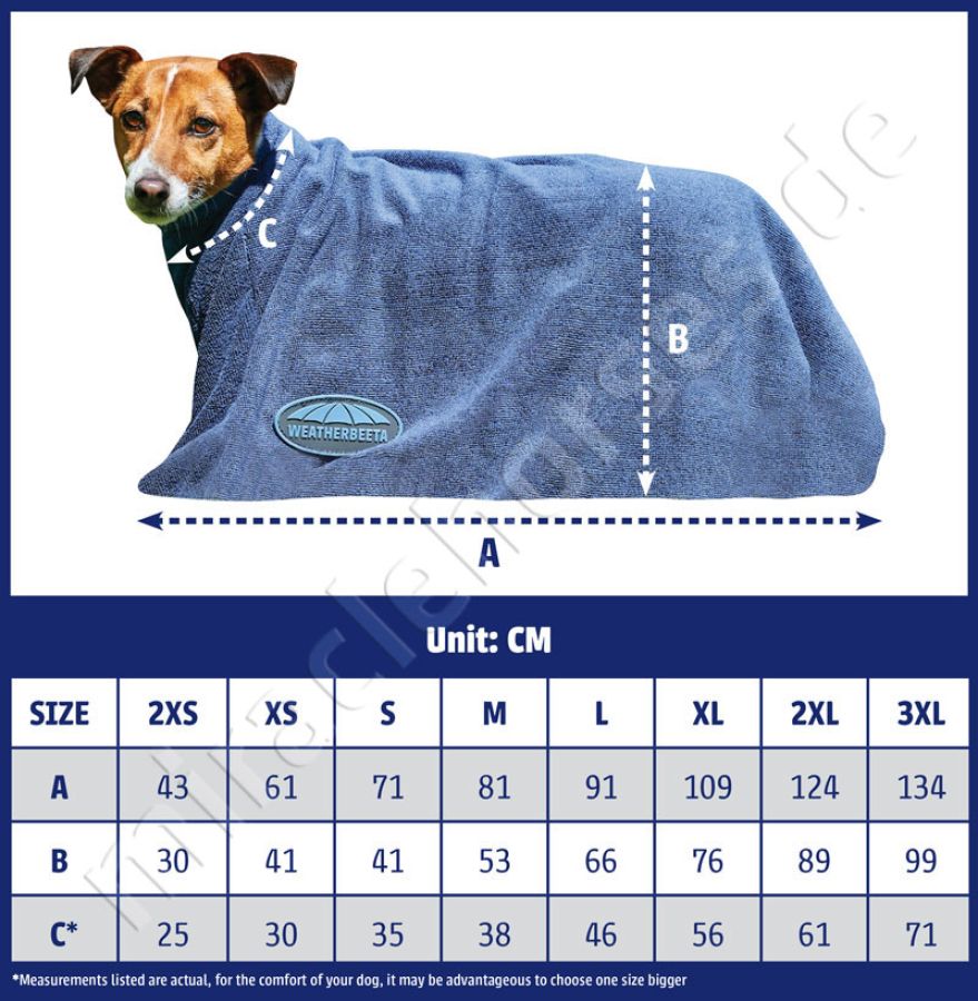 WeatherBeeta ComFiTec Dry-Dog Bag Hundebademantel Hunde-Trockensack