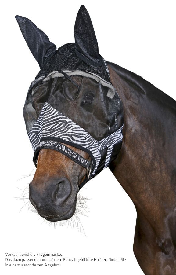 Horse Guard Zebra Anti-UV Fliegenmaske mit Ohren XS -XL