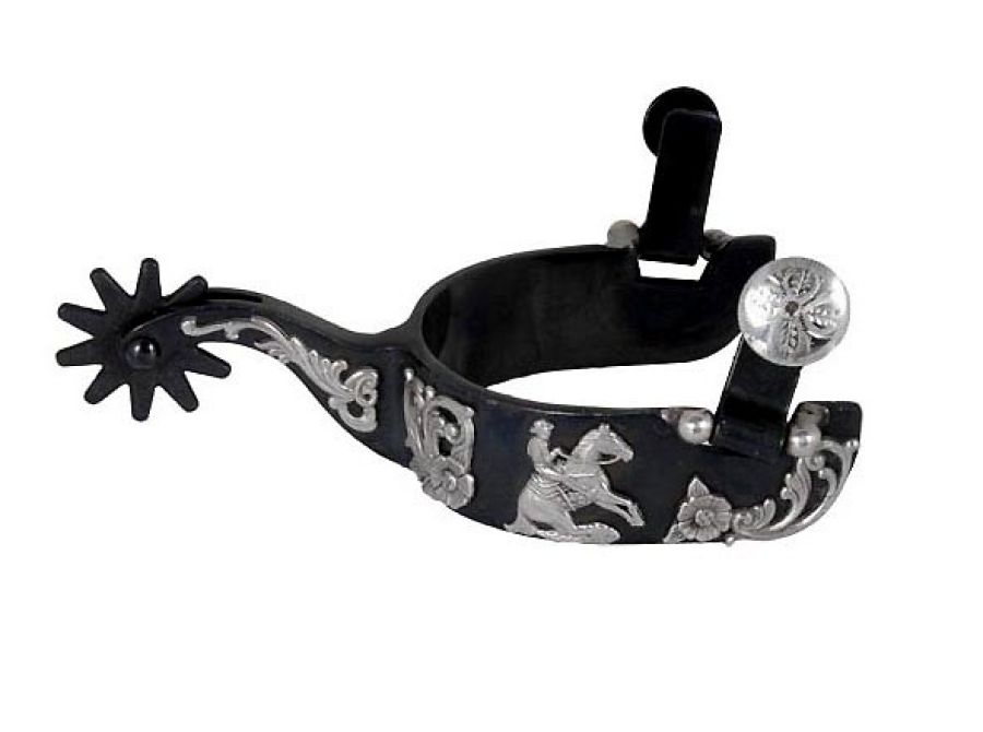 Westernsporen Floral Reining, Black Steel Typ 5